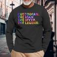 Custodian The Man The Myth The Legend Tie Dye Back To School Long Sleeve T-Shirt Gifts for Old Men