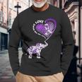Cute Elephant With Heart Rett Syndrome Awareness Long Sleeve T-Shirt Gifts for Old Men