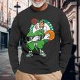 Dabbing Shamrock Basketball St Patricks Day Boston-Celtic Long Sleeve T-Shirt T-Shirt Gifts for Old Men