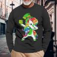 Dabbing Unicorn St Patricks Day Irish Shamrock Lepricorn V2 Long Sleeve T-Shirt Gifts for Old Men