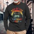 Dad Of The Birthday Boy Vintage Matching Gamer Birthday Long Sleeve T-Shirt Gifts for Old Men