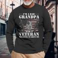 Im A Dad Grandpa And A Veteran Nothing Scares Me Vintage Long Sleeve T-Shirt Gifts for Old Men