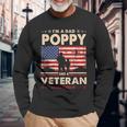 I Am A Dad Poppy Veteran Nothing Scares Me Papa Fathers Day Long Sleeve T-Shirt Gifts for Old Men