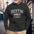 Destin Florida Fl Vintage Established Sports Men Women Long Sleeve T-Shirt T-shirt Graphic Print Gifts for Old Men