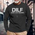 Dilf Damn I Love Firearms Long Sleeve T-Shirt Gifts for Old Men