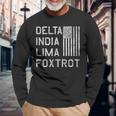 Dilf Delta India Lima Foxtrot Us Flag American Patriot Long Sleeve T-Shirt T-Shirt Gifts for Old Men