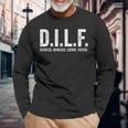 Dilf Fathers Day Long Sleeve T-Shirt Gifts for Old Men