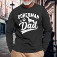 Doberman Pinscher Dog Dad Silhouette Fur Dog Papa Dog Lover Long Sleeve T-Shirt T-Shirt Gifts for Old Men