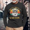 Dog Vintage Best Husky Dad Ever Fathers Day Long Sleeve T-Shirt Gifts for Old Men