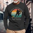 Easily Distracted By Hockey And Tacos Hockey Players Long Sleeve T-Shirt Gifts for Old Men
