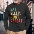 Eat Sleep Hunt Repeat Hunting Hunter Retro Vintage Long Sleeve T-Shirt T-Shirt Gifts for Old Men