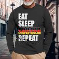Eat Sleep Soccer Repeat Cool Soccer Germany Lover Player Men Women Long Sleeve T-shirt Graphic Print Unisex Gifts for Old Men
