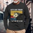 Lets Eat Trash & Get Hit By A Car Opossum Vintage Long Sleeve T-Shirt Gifts for Old Men