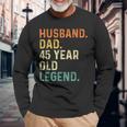 Ehemann Papa 45 Jahre Alte Legende, Retro Vintage Langarmshirts zum 45. Geburtstag Geschenke für alte Männer