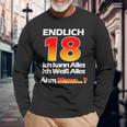 Endlich 18 Ich Kann Alles Ich Weiß Alles Ähm Mama Langarmshirts Geschenke für alte Männer