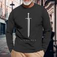 Excalibur Legendary Sword In The Stone King Arthur Minimal Long Sleeve T-Shirt Gifts for Old Men