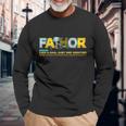 Fa-Thor Mighty Dad Lightning Long Sleeve T-Shirt Gifts for Old Men