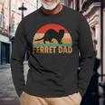 Ferret Retro Pet Ferret Dad Vintage Long Sleeve T-Shirt Gifts for Old Men