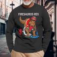 Feuerwehrmann Rex Dinosaurier Langarmshirts, Kinder Tee für Jungen Geschenke für alte Männer