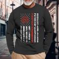 Firefighter Husband Father Fireman Fathers Day Long Sleeve T-Shirt Gifts for Old Men