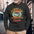 Fishing Dad Like A Regular Dad But Cooler Retro Vintage American Flag Long Sleeve T-Shirt T-Shirt Gifts for Old Men