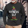 Fitness Elf Funny Gym Class Trainer Christmas Party Men Women Long Sleeve T-shirt Graphic Print Unisex Gifts for Old Men