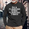 Flanagan Surname Tree Birthday Reunion Long Sleeve T-Shirt Gifts for Old Men