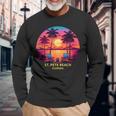 Florida St Pete Beach Colorful Palm Trees Beach Long Sleeve T-Shirt T-Shirt Gifts for Old Men