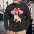 French Bulldog Frenchie Dog Cute Frenchie Heart Balloons Pet Animal Dog French Bulldog 131 Frenchies Long Sleeve T-Shirt Gifts for Old Men