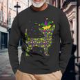 Funny Dog Mardi Gras Cute Leopard Chihuahua Puppy Lover Men Women Long Sleeve T-shirt Graphic Print Unisex Gifts for Old Men