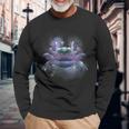 Galaxy Axolotl Weltraumastronaut Mexikanischer Salamander Langarmshirts Geschenke für alte Männer