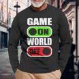 Game On World Off Gamer Gaming Konsole Gamepad Zocken Langarmshirts Geschenke für alte Männer