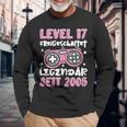Gamer Girl Level 17 Langarmshirts, Zockerin 2005 Geburtstags-Outfit Geschenke für alte Männer