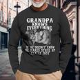 Grandpa Knows Everything If He Doesn’T Know Father Day Long Sleeve T-Shirt Gifts for Old Men