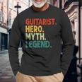 Guitarist Hero Myth Legend Vintage Gitarrenspieler Langarmshirts Geschenke für alte Männer