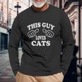 This Guy Loves Cats Men Women Long Sleeve T-Shirt T-shirt Graphic Print Gifts for Old Men
