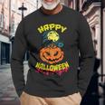 Halloween Grinsender Kürbis Horror Lustiges Spaß Langarmshirts Geschenke für alte Männer