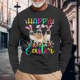 Happy Easter Three Pug Wearing Bunny Ear Pug Lover Long Sleeve T-Shirt Gifts for Old Men