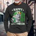 Happy Halloween Joe Biden St Patricks Day Leprechaun Hat Long Sleeve T-Shirt Gifts for Old Men