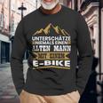Herren Herren E-Bike Fahrrad E Bike Elektrofahrrad Spruch Langarmshirts Geschenke für alte Männer