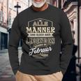 Herren Langarmshirts Legenden Geboren im Februar, Einzigartiges Design Geschenke für alte Männer