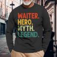 Herren Waiter Hero Myth Legend Retro Vintage Kellner Langarmshirts Geschenke für alte Männer
