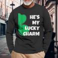 Hes My Lucky Charm St Patricks Day Couple Long Sleeve T-Shirt Gifts for Old Men