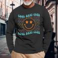 Hippie Face Cool Dads Club Retro Groovy Fathers Day Long Sleeve T-Shirt Gifts for Old Men