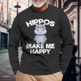 Hippo Hippopotamus Hippo Lovers Cute Baby Hippopotamus Long Sleeve T-Shirt Gifts for Old Men