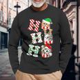 Ho Ho Ho Cats Santa Hat Lights Antlers Christmas Gifts Men Women Long Sleeve T-shirt Graphic Print Unisex Gifts for Old Men