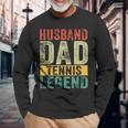 Husband Dad Tennis Legend Fathers Day Vintage Long Sleeve T-Shirt Gifts for Old Men