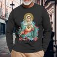 Immaculate Heart Of Mary Our Blessed Mother Catholic Vintage Long Sleeve T-Shirt T-Shirt Gifts for Old Men