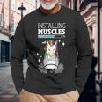 Installing Muscles Unicorn Gym Shirt Long Sleeve T-Shirt Geschenke für alte Männer