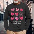 Intervention Teacher Hearts Valentine Valentines Day Quote F Long Sleeve T-Shirt Gifts for Old Men